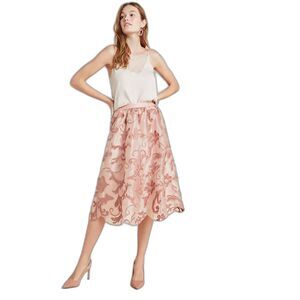 Anthropologie NWOT Maeve Shannon Embroidered Midi Skirt